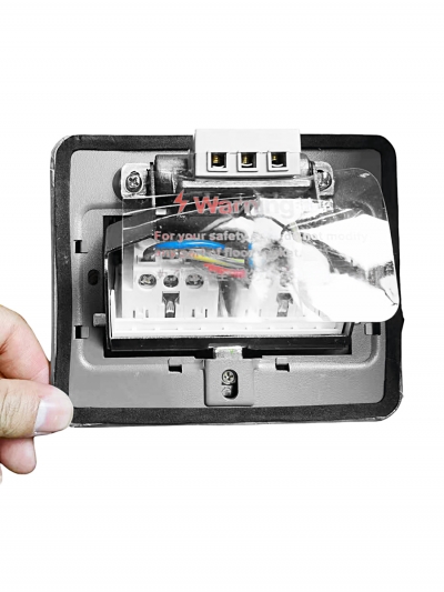 Встраиваемая выдвижная розетка ChargeWay DoubleX, 2 розетки, серебристый, 16А-4